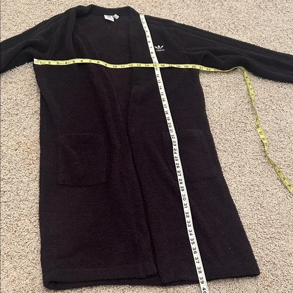 ADIDAS CARDIGAN🖤SPORTY Women's BLACK Open Cardigan with Pockets Size XS🖤 - Picture 12 of 14